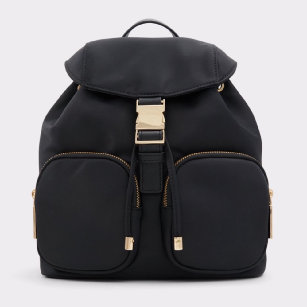 New Aldo Mini Fabric Backpack Handbag Black